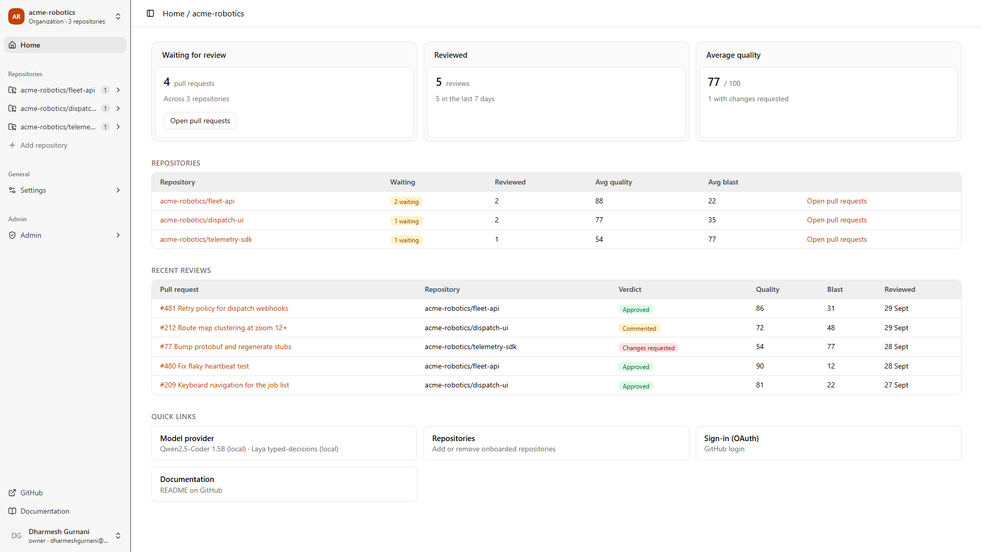 codeotter dashboard panels for latency and pod metrics