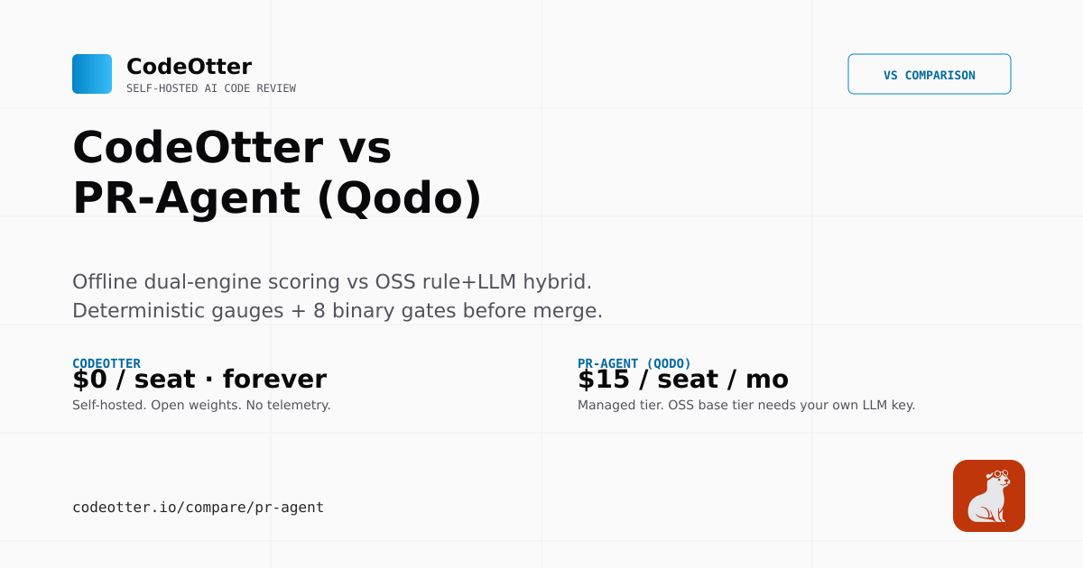 CodeOtter vs PR-Agent (Qodo) (2026) — Self-Hosted AI Code Review, Side by Side